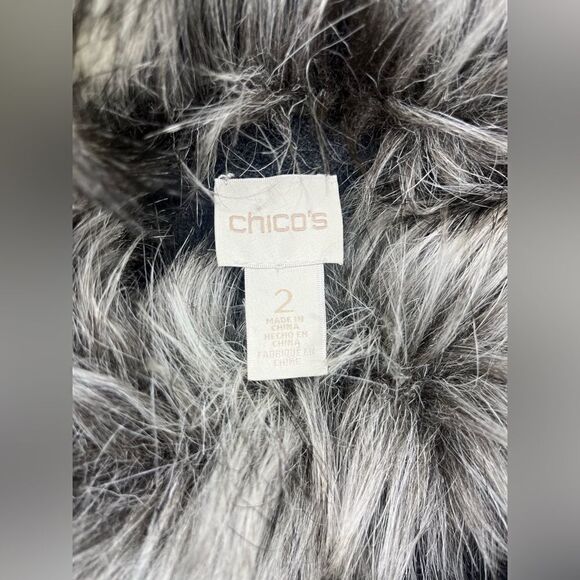 Chico’s Kendall Foil-Printed Cardigan sz 2 (12/L) - Picture 3 of 10